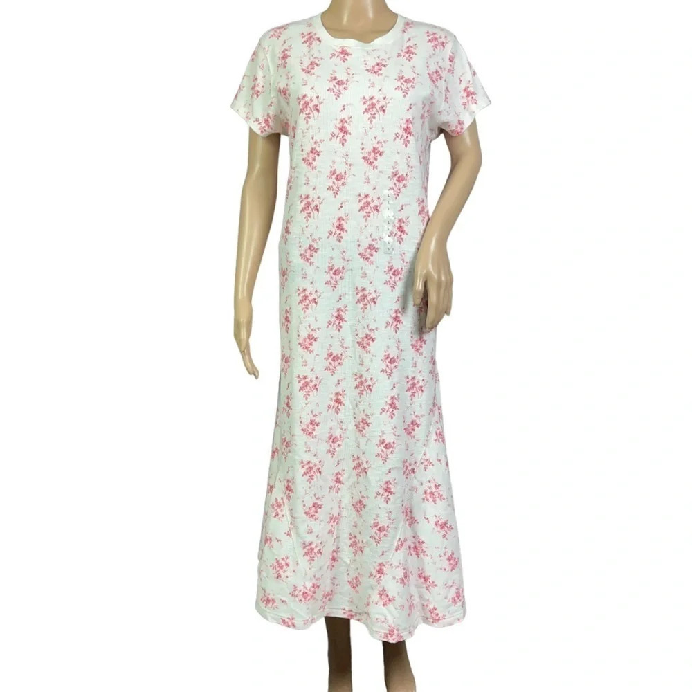 Polo Ralph womens Lauren Midi Floral Waffle Knit Short Sleeve Dress size XXL